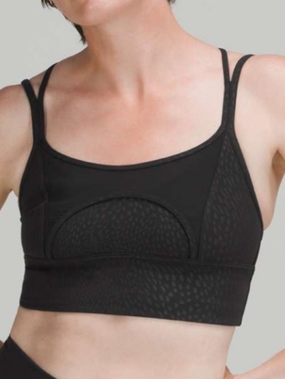 Lululemon Nulu and Mesh Yoga Bra Sz 10 in Jewel Emboss Black